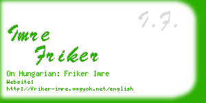 imre friker business card